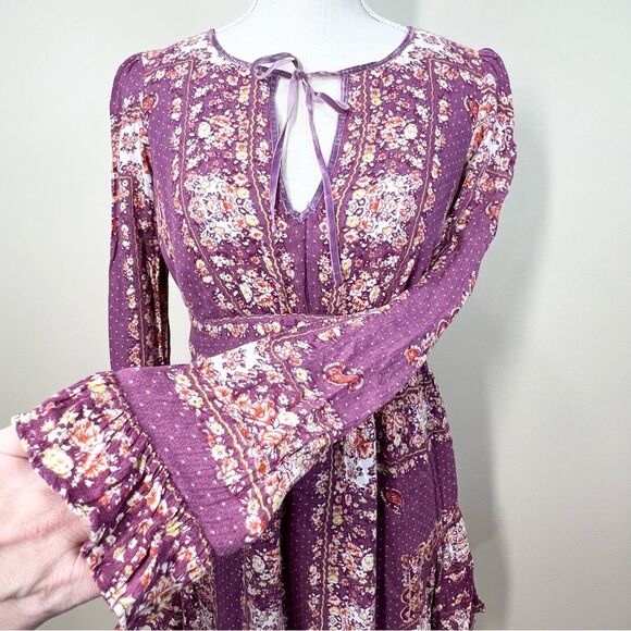 Free People Bridget Dress Floral Boho Berry XS - Picture 4 of 13